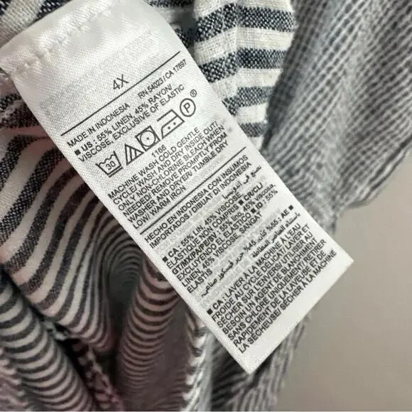 Old Navy Women’s Linen Blend Striped Dress Size 4X - Picture 4 of 5